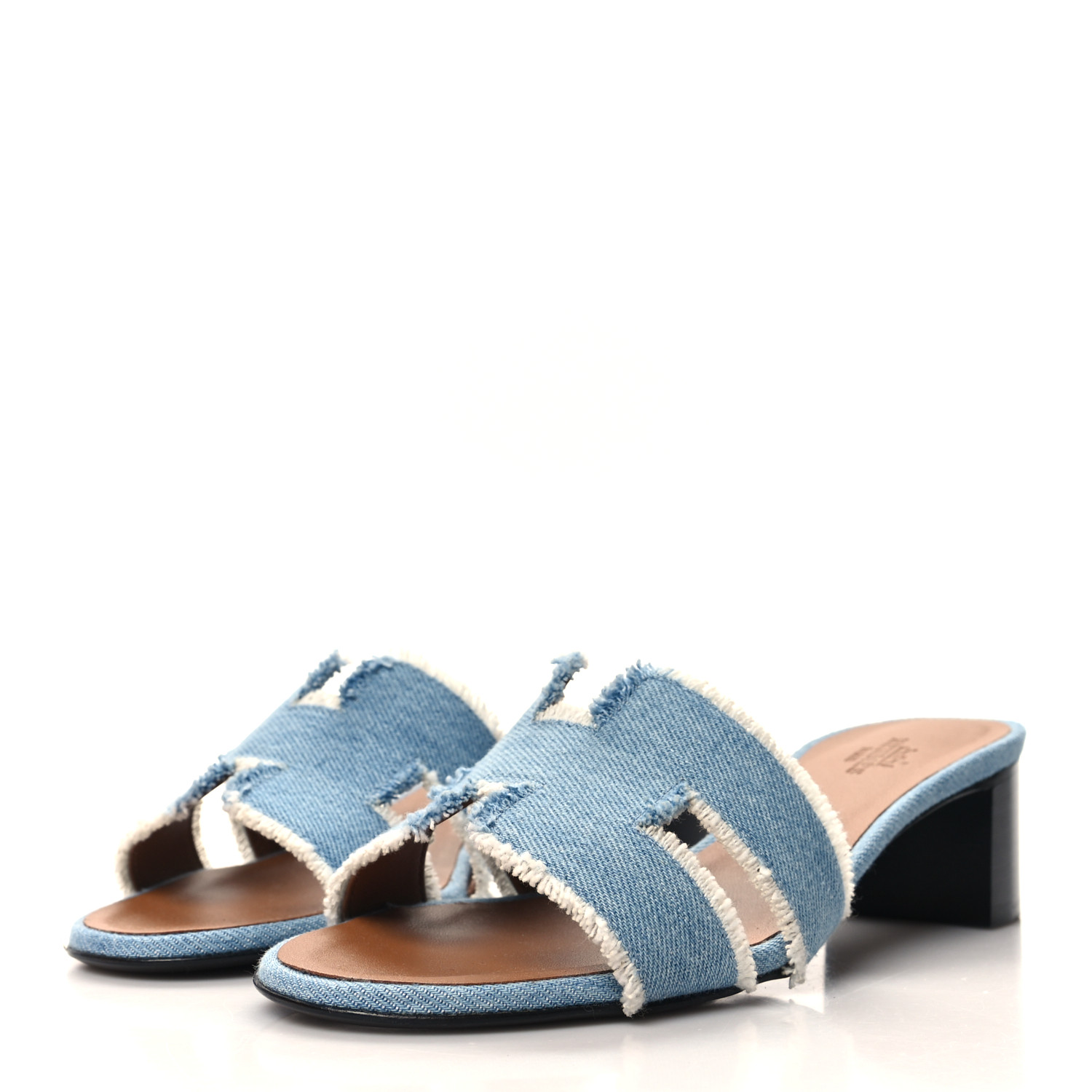 【フリンジ♪】HERMES サンダルOasis HERMES Denim Fringe Oasis Sandals 37 Bleu Clair 1475279