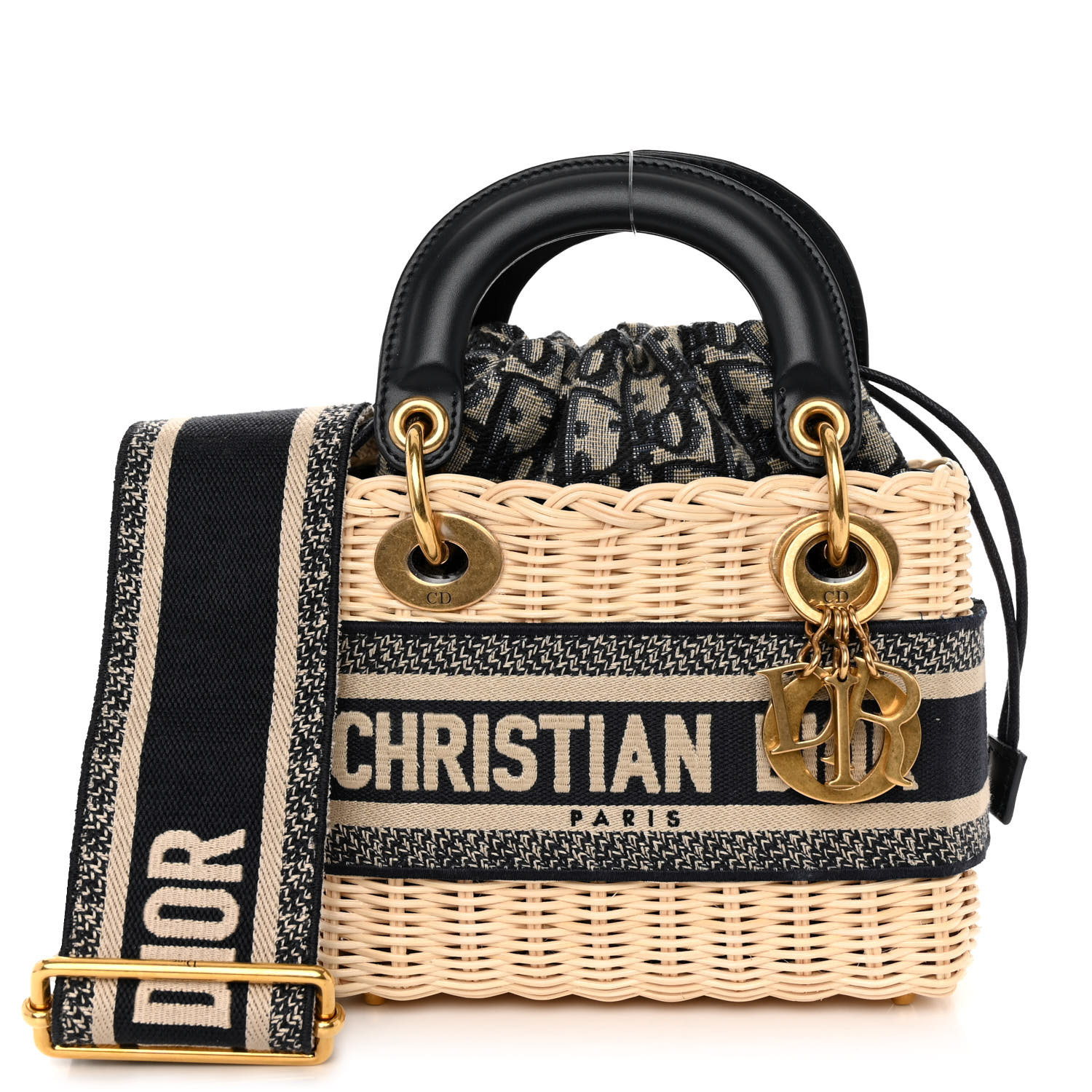 【関税込み】Dior Mini Lady Dior Wicker Bag CHRISTIAN DIOR Wicker Oblique Mini Lady Dior Bag Blue