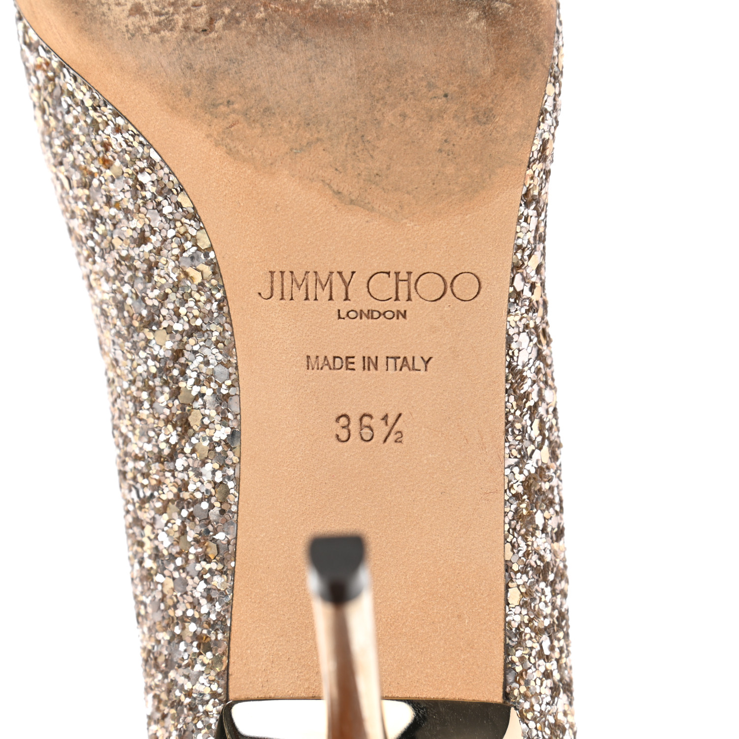 JIMMY CHOO Coarse Glitter Fabric Agnes 85 Pumps 36.5 Ballet