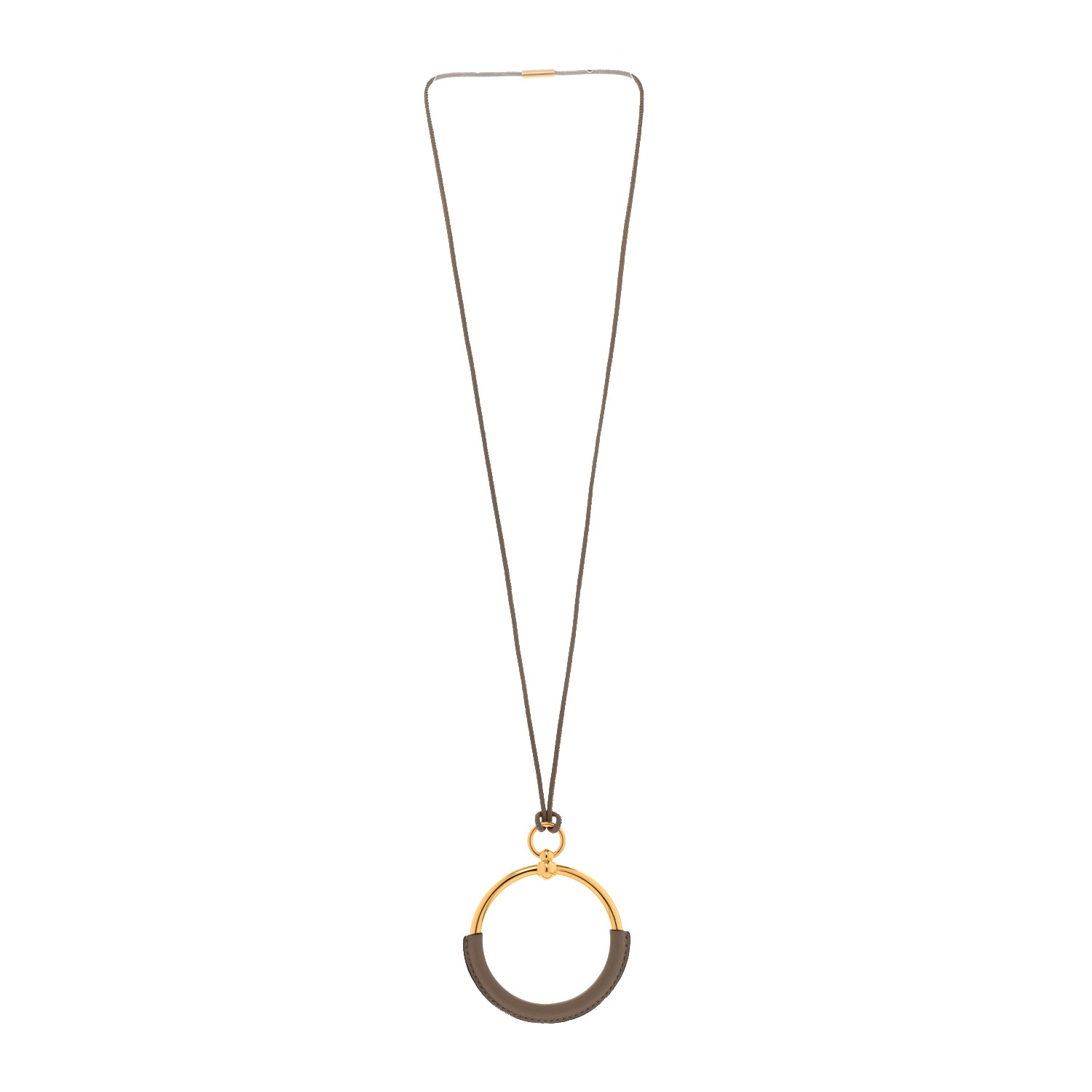 HERMES Swift Grand Loop Pendant Necklace Gold 1219875