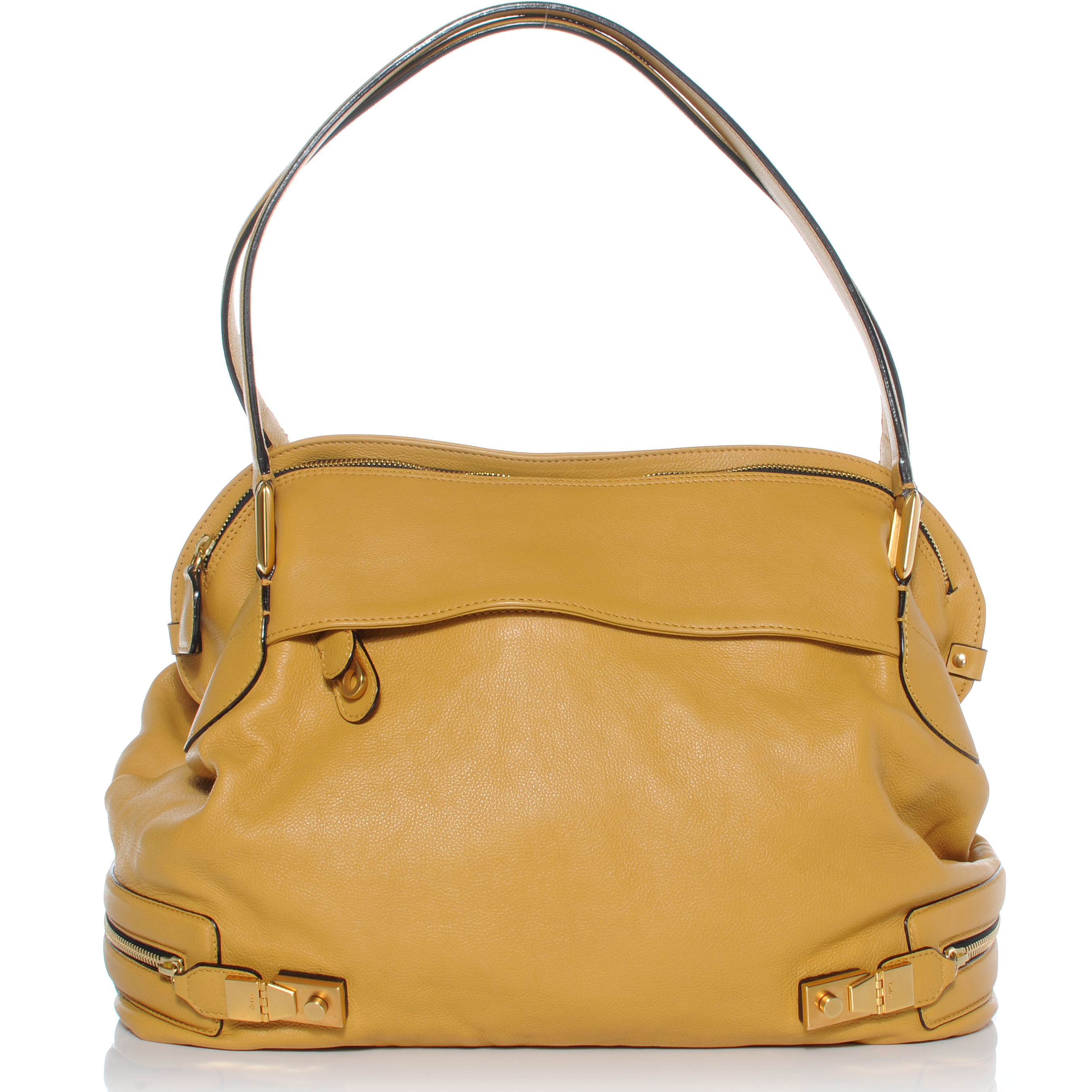 CHLOE Leather Cary Zipped Shoulder Bag Pollen 43267