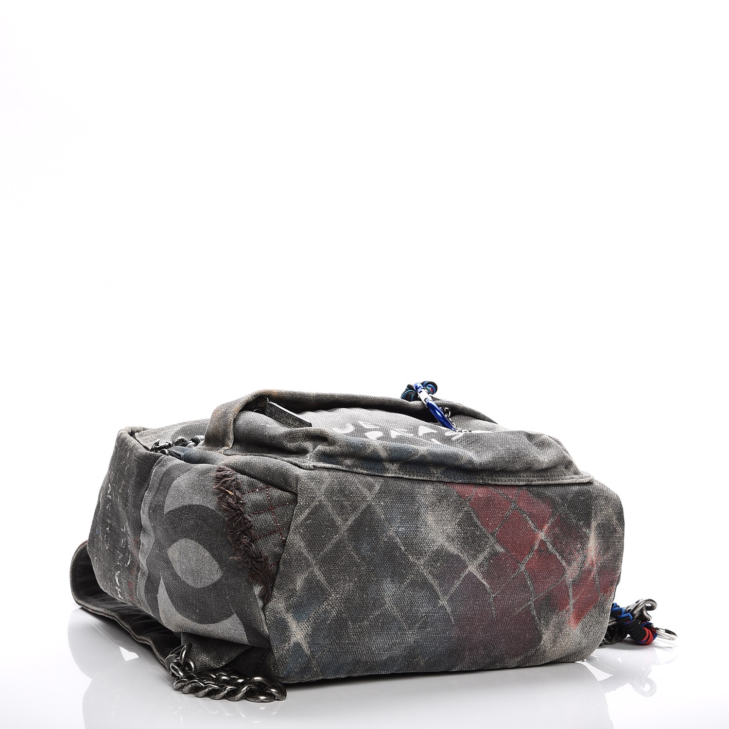 CHANEL Graffiti Printed Canvas Medium Backpack Black 205833
