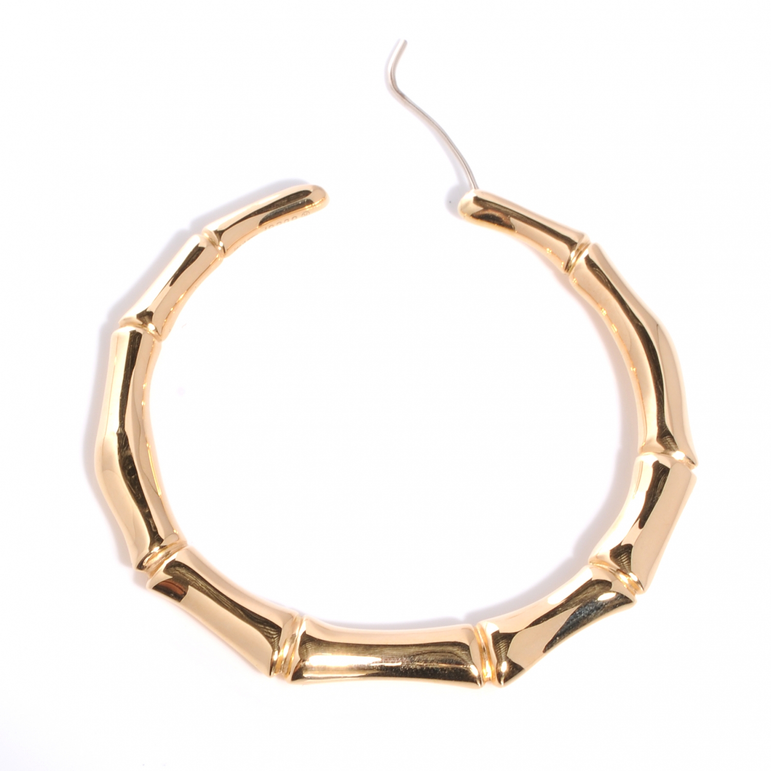 GUCCI 18K Yellow Gold Bamboo Hoop Earrings 41546 | FASHIONPHILE