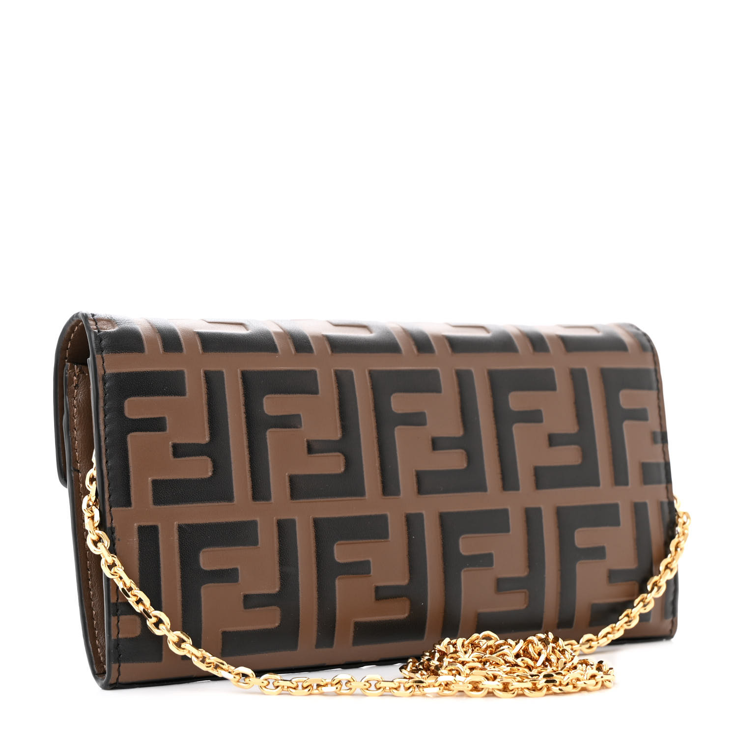 FENDI名刺入れCC CASE VIT.SOFT STAMPA FF 1974 FENDI Vitello Soft F is Fendi Bi-Color FF 1974 Embossed