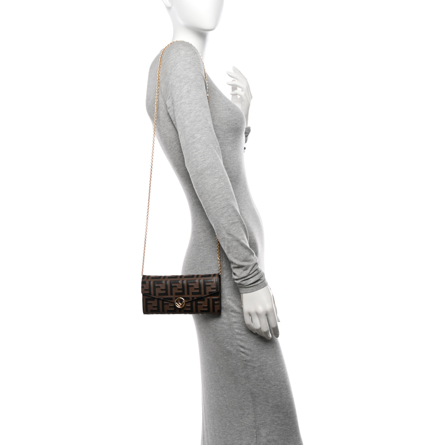 FENDI Vitello Soft F is Fendi Bi-Color FF 1974 Embossed