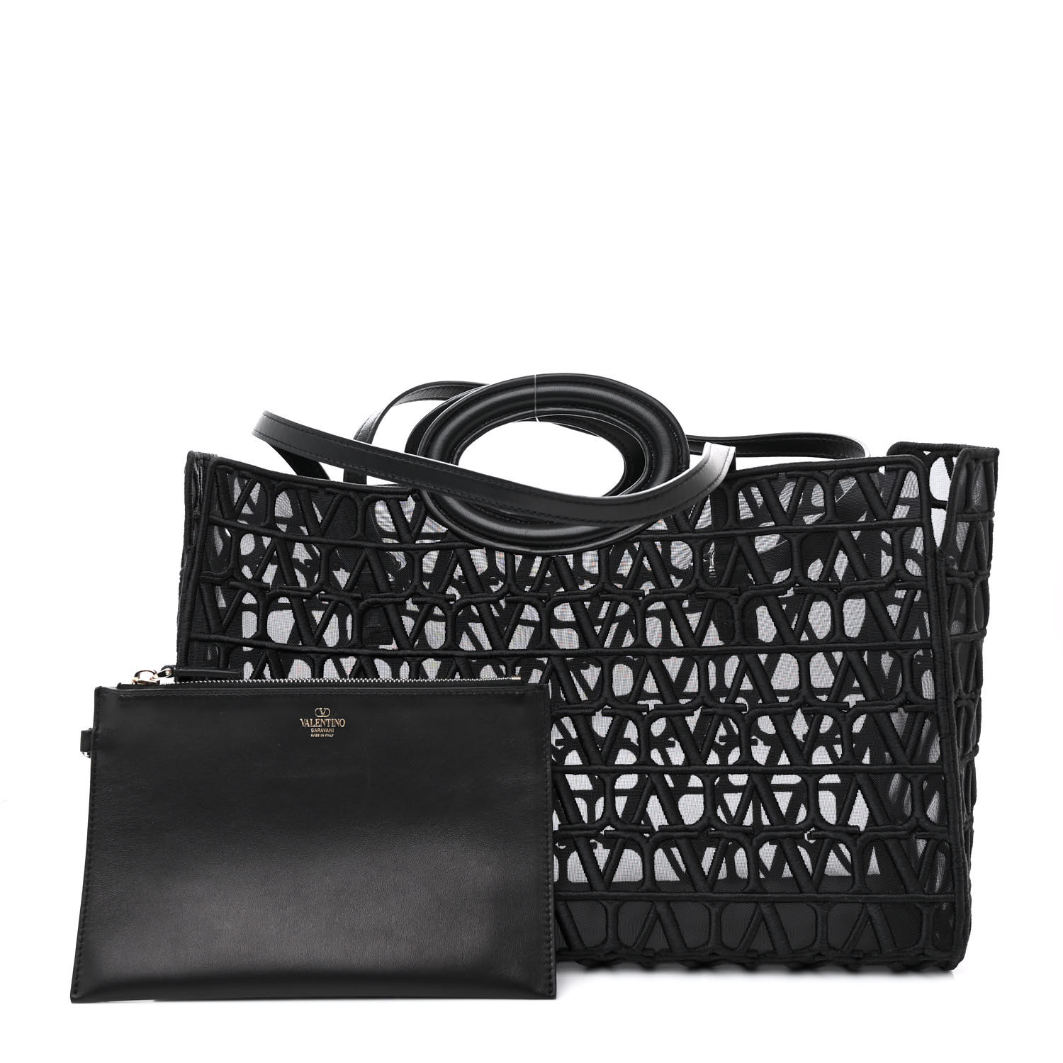 【VALENTINO GARAVANI】BLACK MEDIA SHOPPING BAG Valentino Garavani Black media shopping bag | TheDoubleF