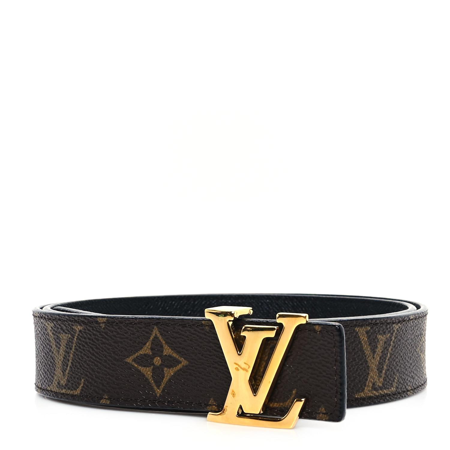 Louis Vuitton レザーベルト 80/32 LOUIS VUITTON Calfskin Monogram 30mm LV Initiales Reversible