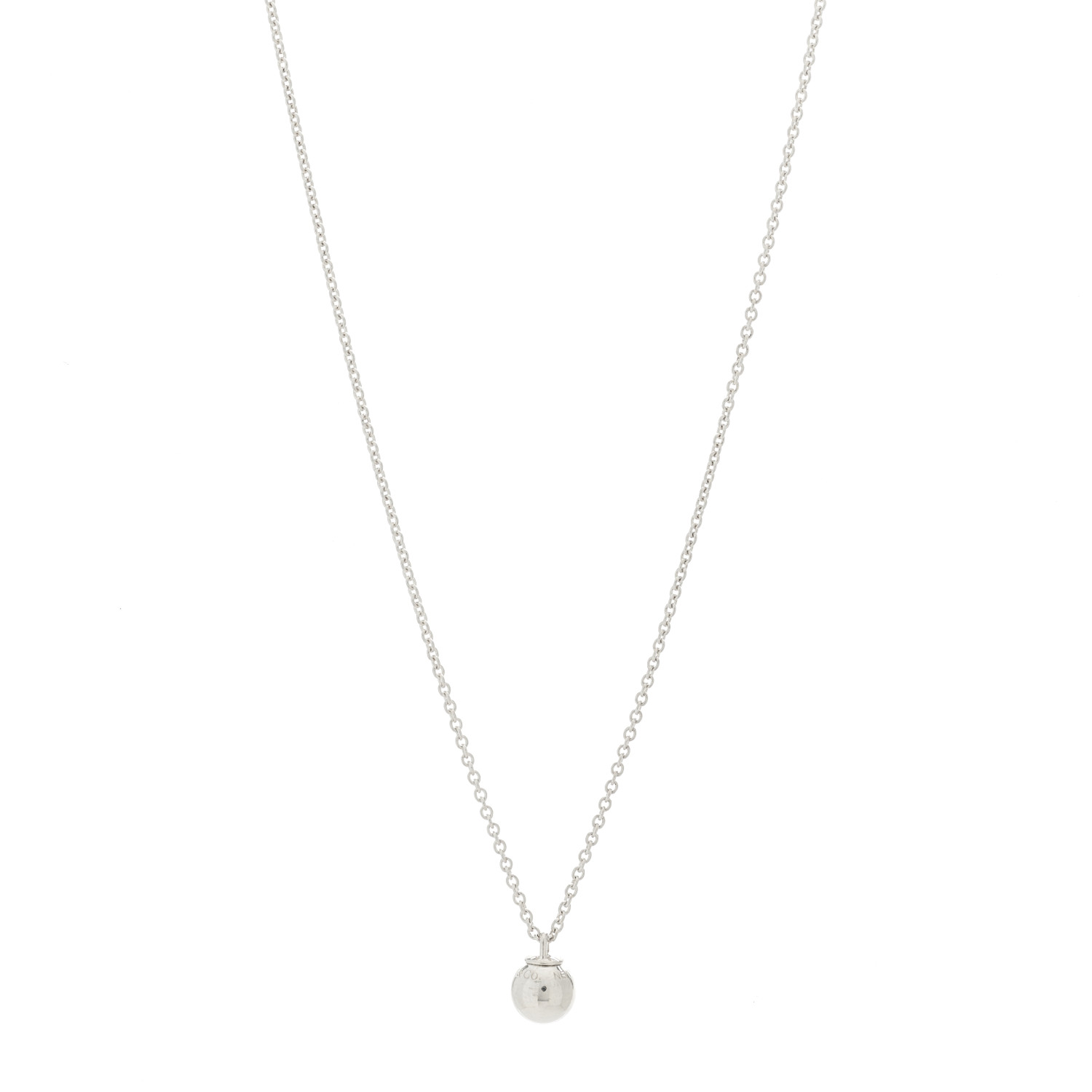 TIFFANY Sterling Silver 8mm HardWear Ball Pendant Necklace