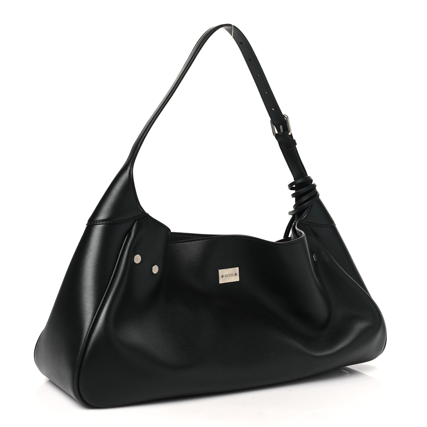 【関税&送料込】Balenciaga Balenciaga Smooth Black Calfskin BALENCIAGA Smooth Calfskin Medium Bel Air Shoulder Bag Black