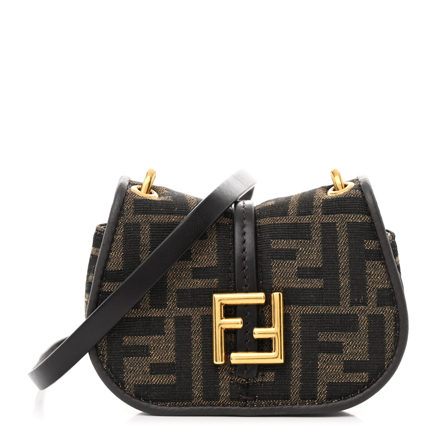 FENDI Fabric Jacquard Vitello Cher Cuoio FF 1974 Nano Fendi