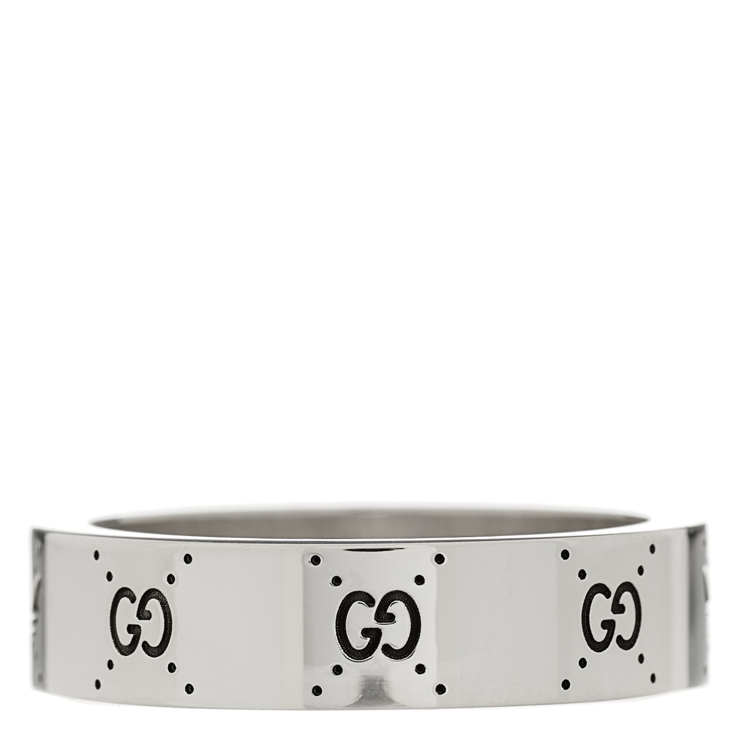 GUCCI X ADIDAS Sterling Silver Trefoil GG Monogram Band Ring
