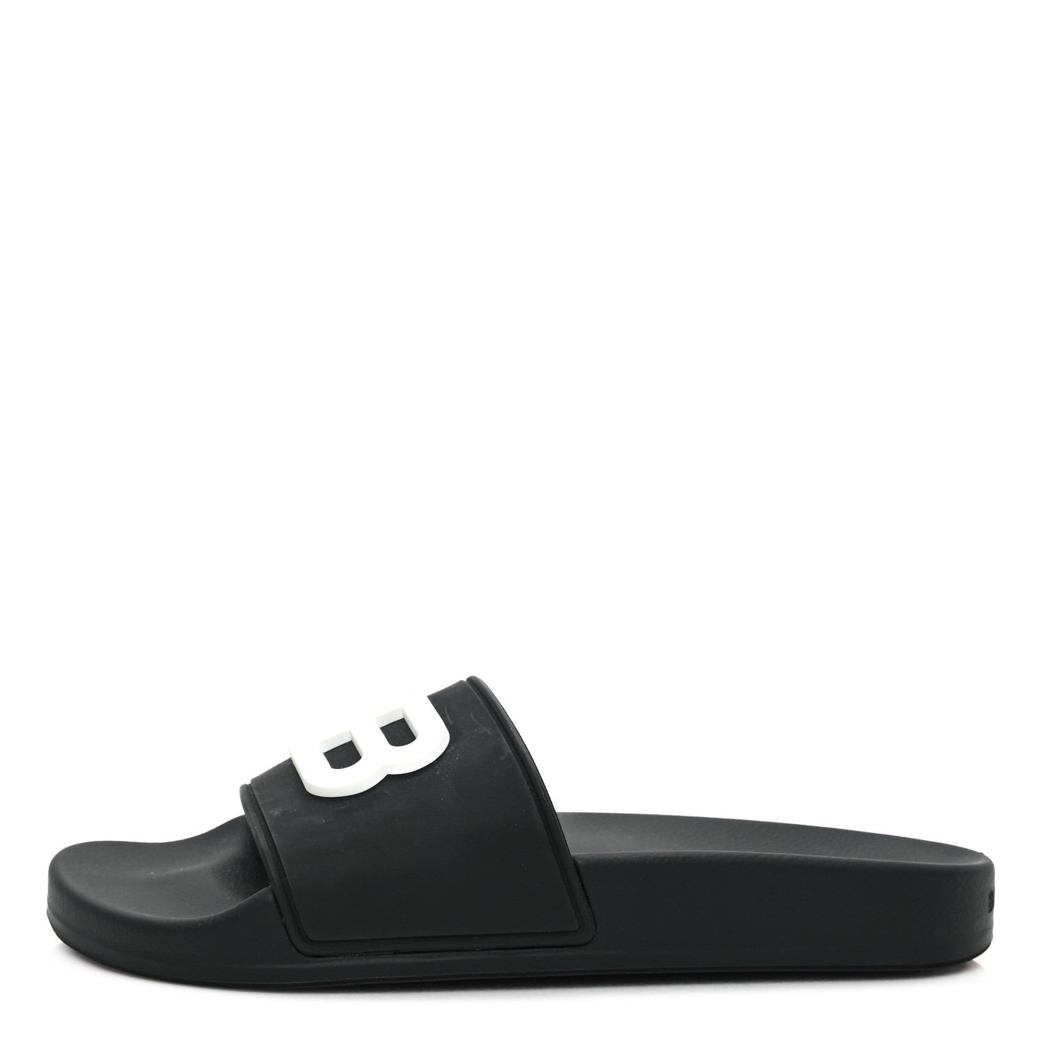 BALENCIAGA Rubber Womens BB Pool Slide Sandals 36 Black