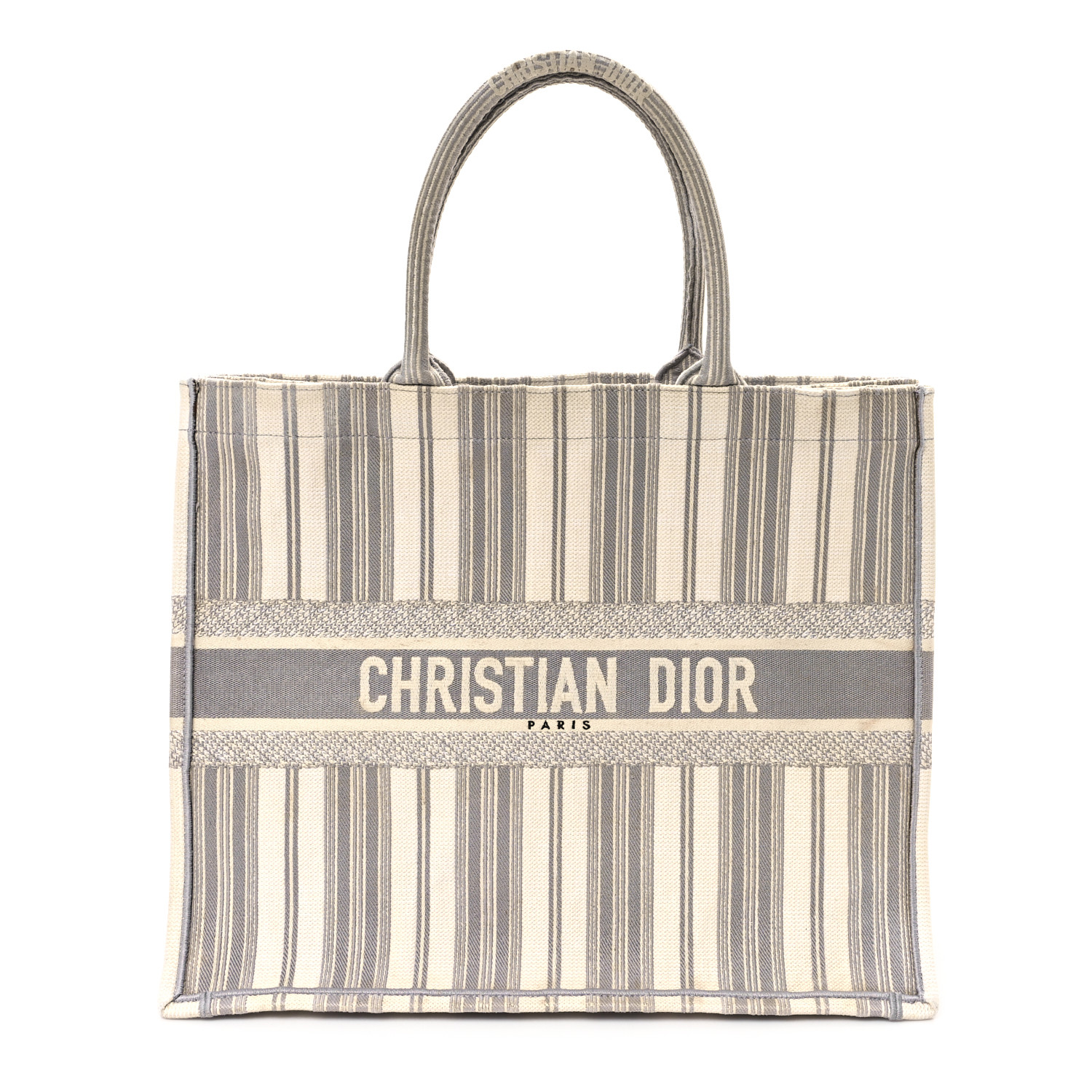 Dior バッグ Large Dior Book Tote Gray Dior Oblique Denim Embroidery (42