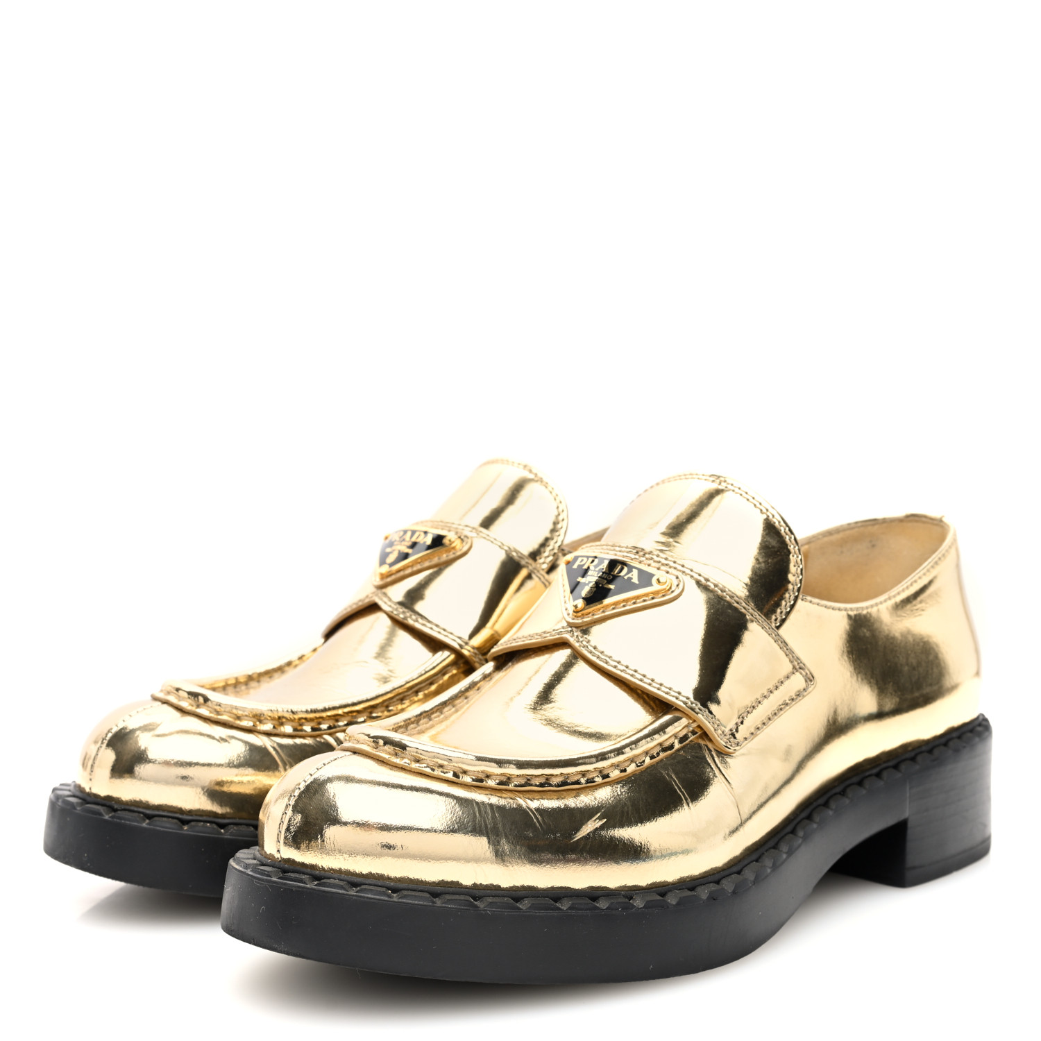 PRADA ゴールド ローファー メタルサイズ36 PRADA ゴールド ローファー メタルサイズ36 2025年最新】PRADA