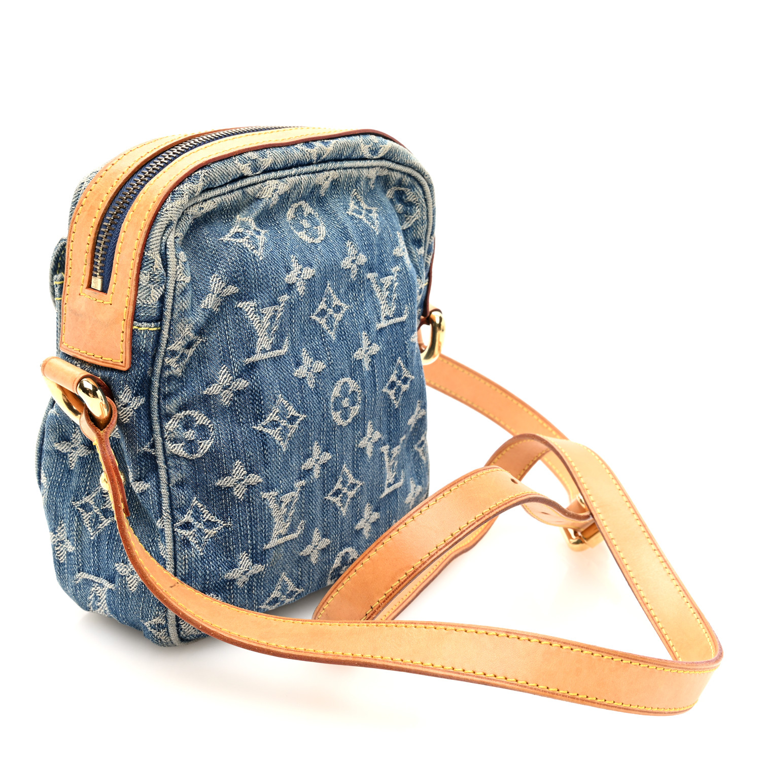 LOUIS VUITTON Denim Camera Bag Blue 1654594 | FASHIONPHILE