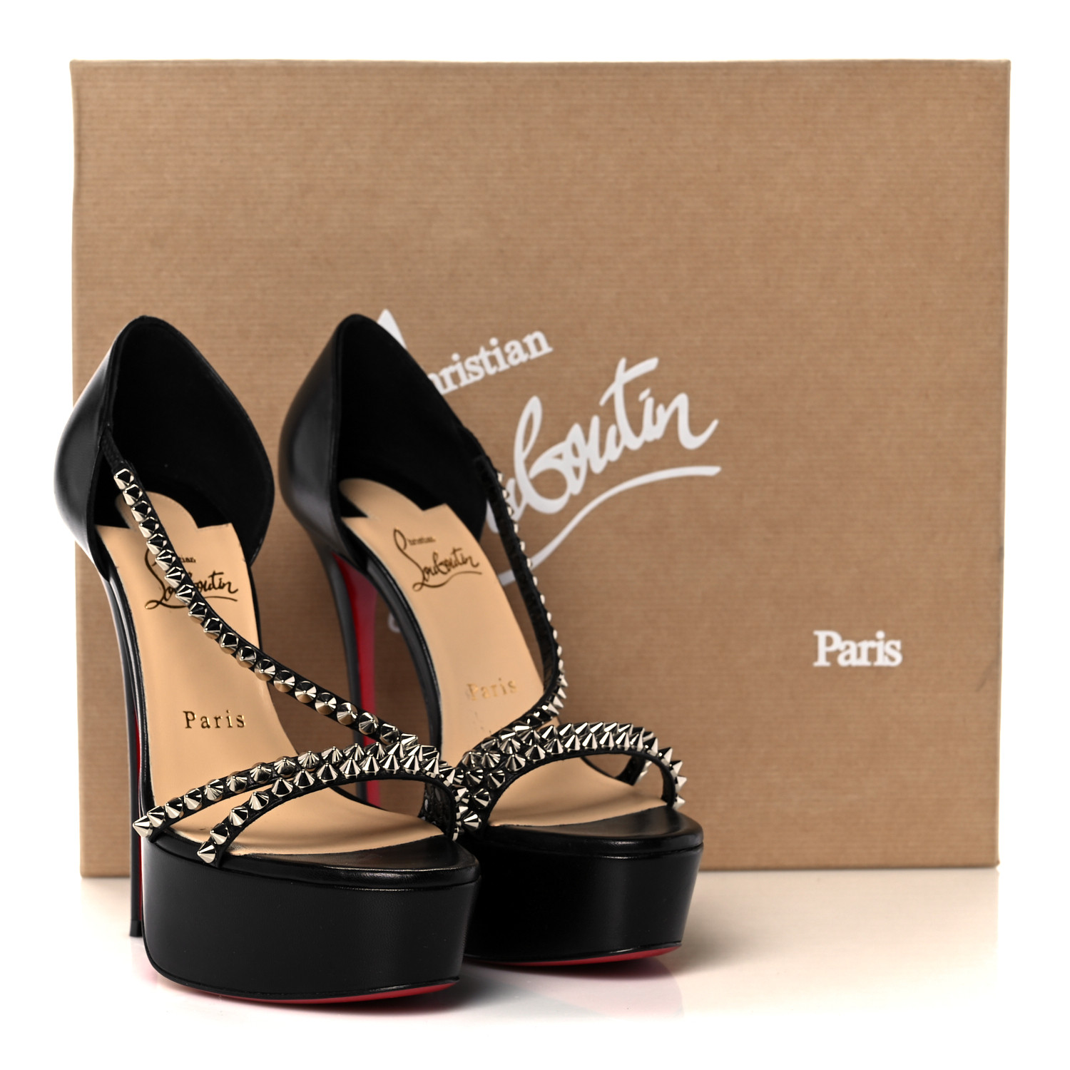 CHRISTIAN LOUBOUTIN Nappa So Spike Alta 150 Sandals 37.5