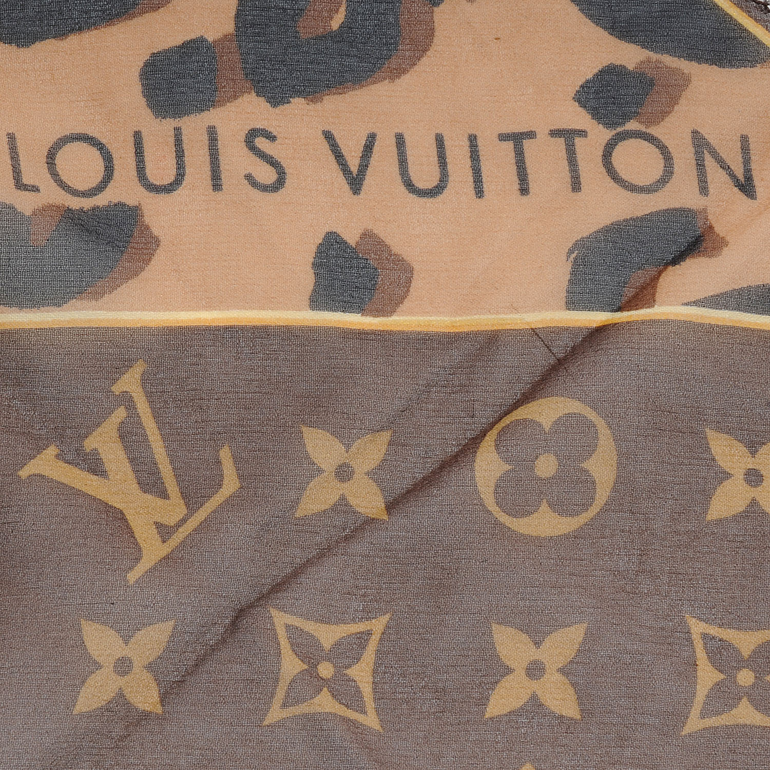 Rare 00’s LUIS VUITTON scarf レオパード 平成ギャル Louis Vuitton Blue and Pink Graffiti Leopard Stephen Sprouse