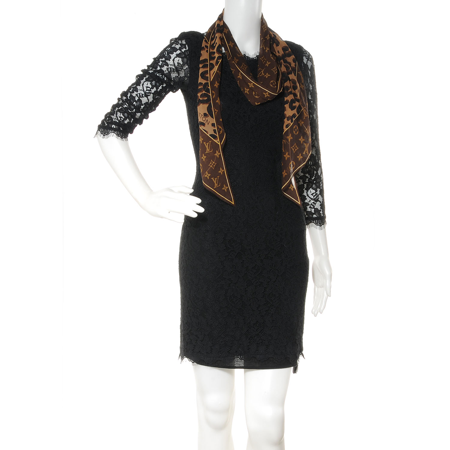 LOUIS VUITTON Leopard Monogram Silk Scarf 59098 | FASHIONPHILE