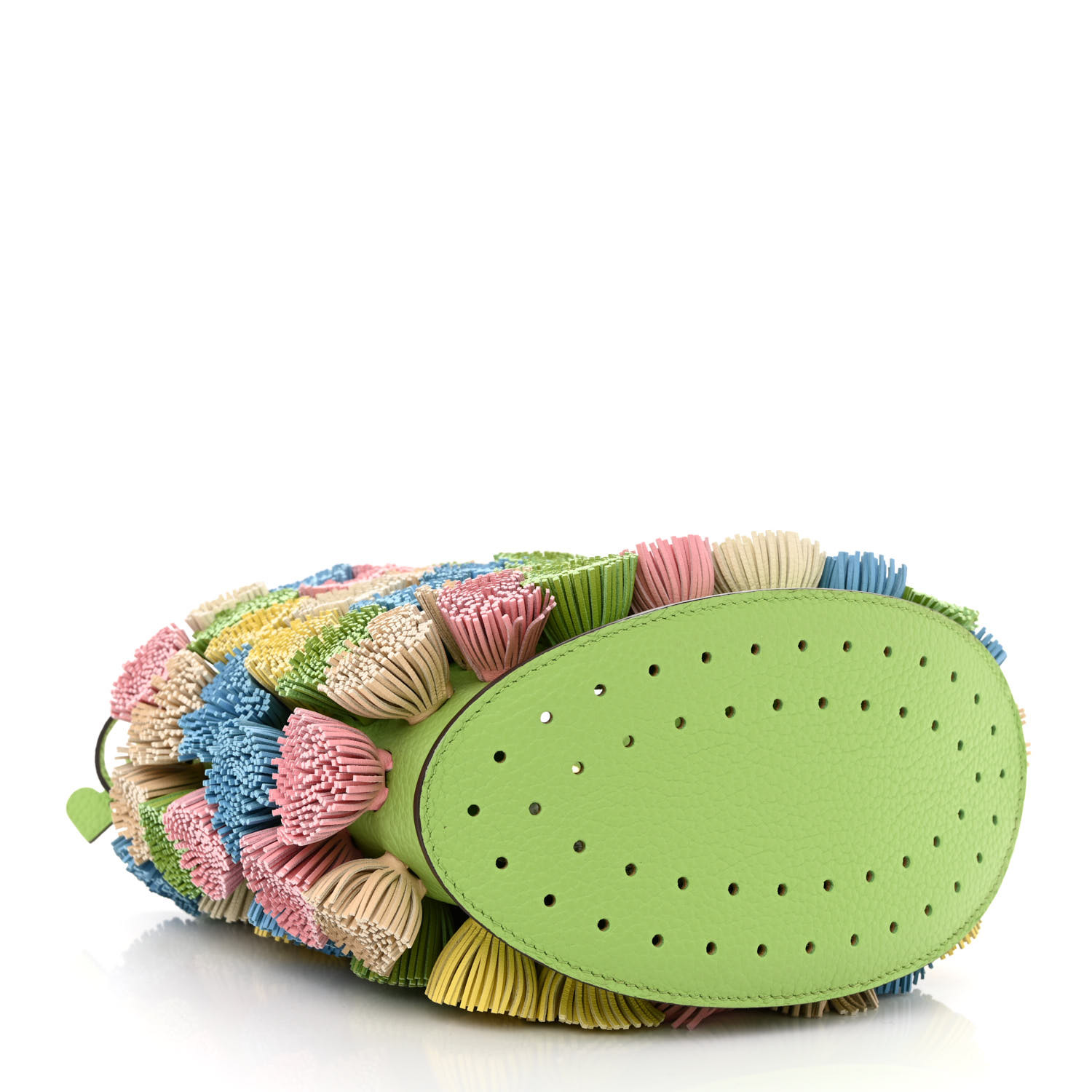 ハンドバッグ DELVAUX Pin Mini Bucket Pompons in Taurillon Soft DELVAUX Taurillon Soft Mini Pompons Pin Bucket Multicolor