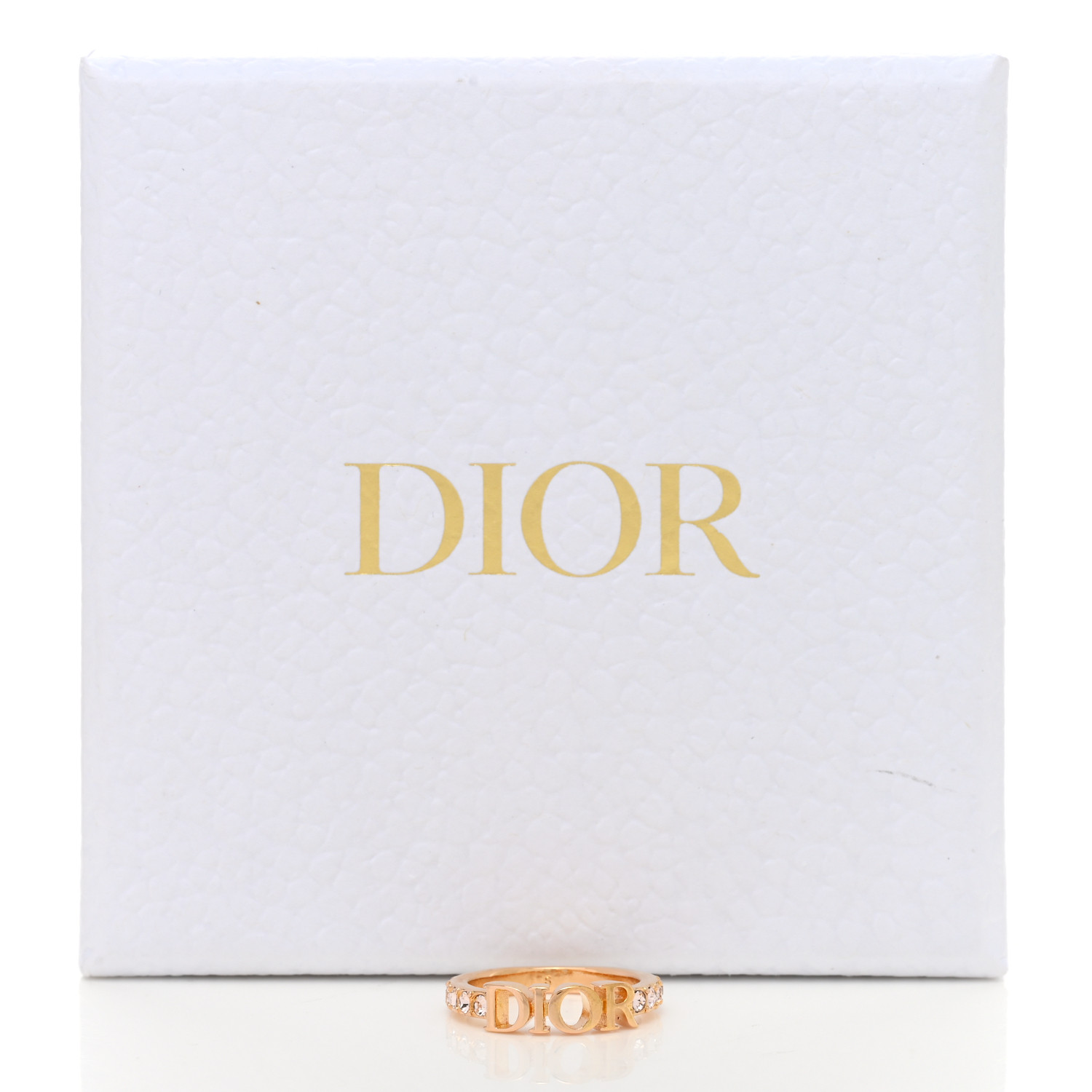 CHRISTIAN DIOR Metal Crystal Dio(R)evolution Ring S Gold