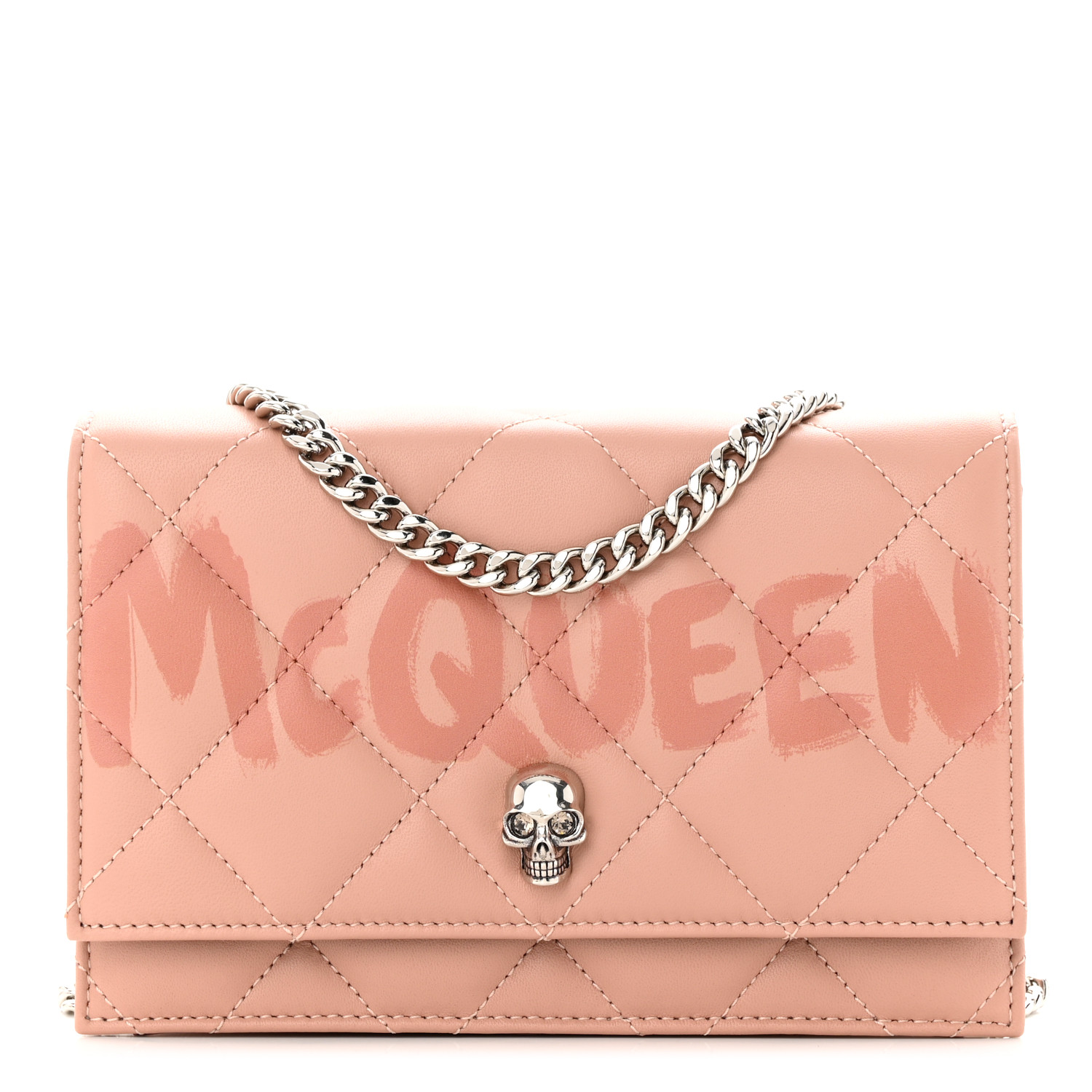 ALEXANDER MCQUEEN Calfskin Quilted Graffiti Skull Small