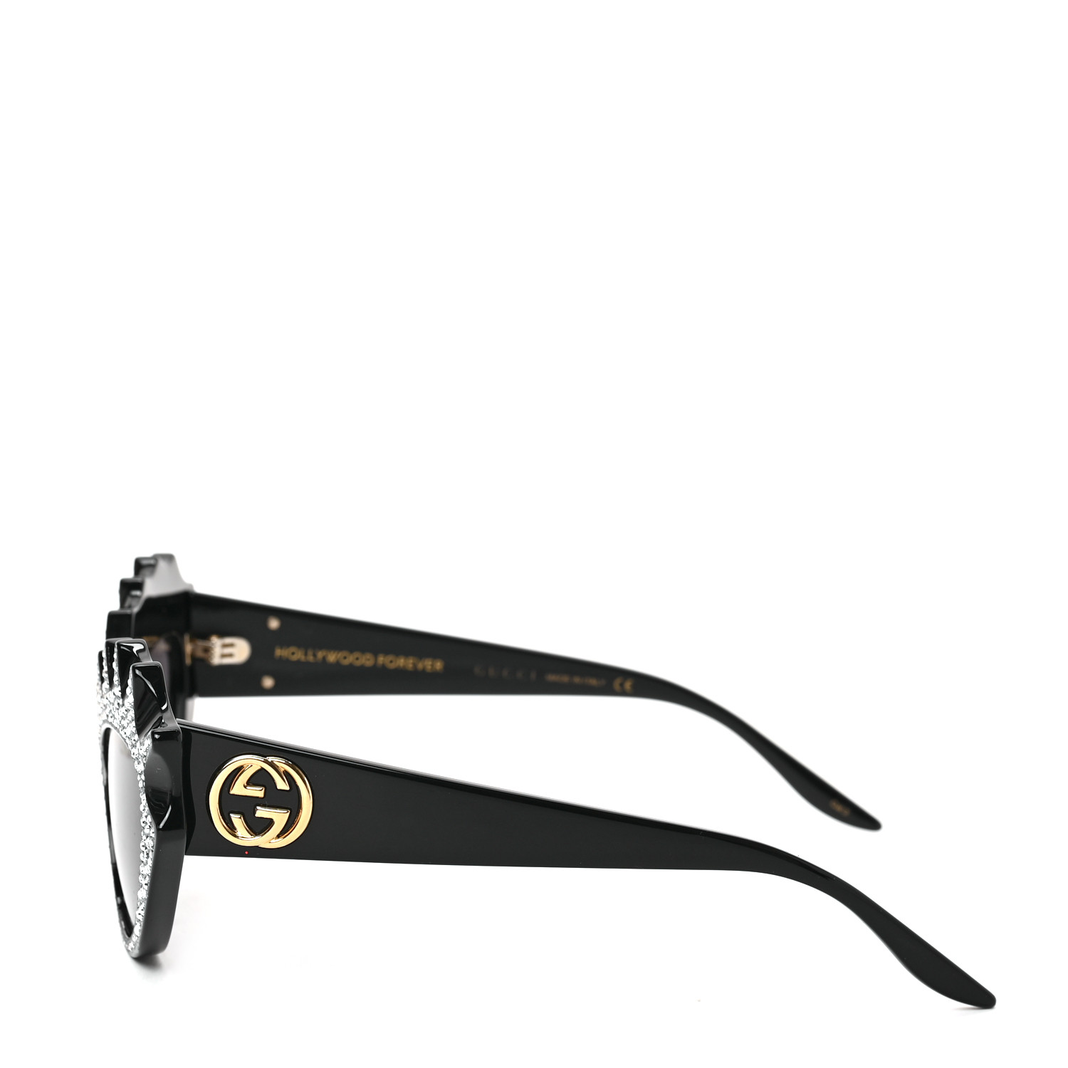 GUCCI Acetate Crystal Hollywood Forever Cat Eye Sunglasses