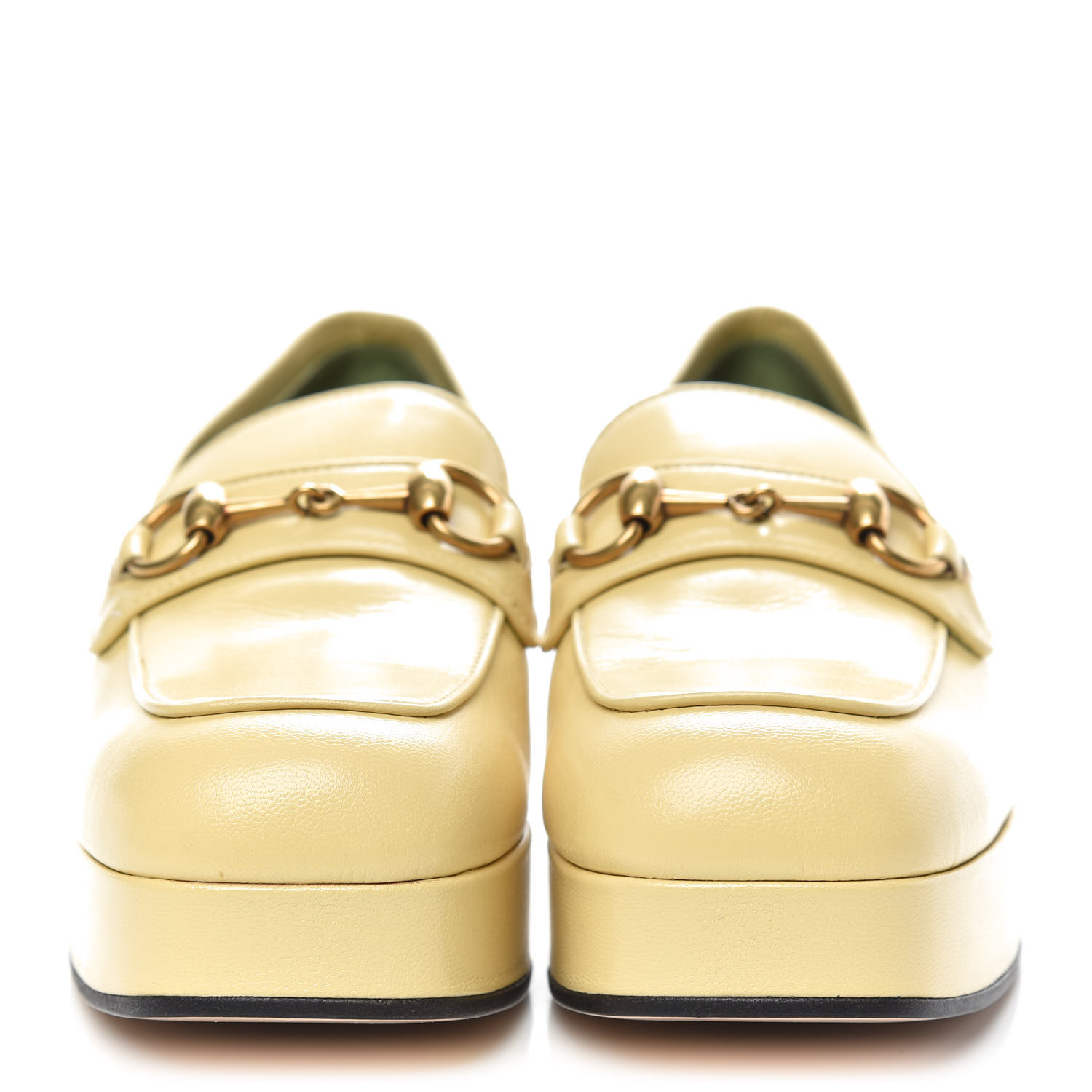 GUCCI Goatskin Houdan Platform Loafers 37.5 Burro 710051