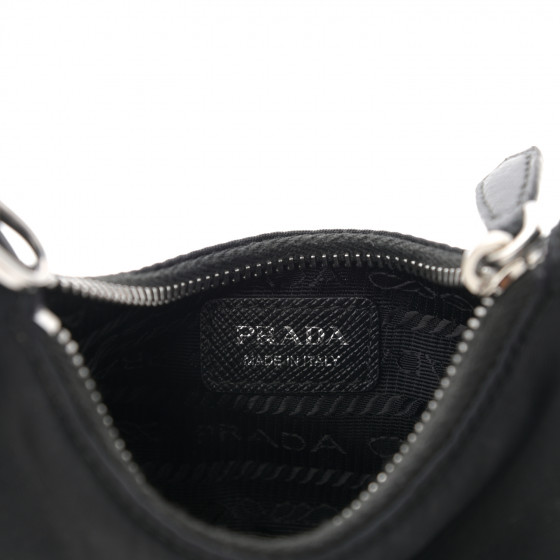 PRADA Tessuto Nylon Mini Re-Edition 2000 Shoulder Bag Black