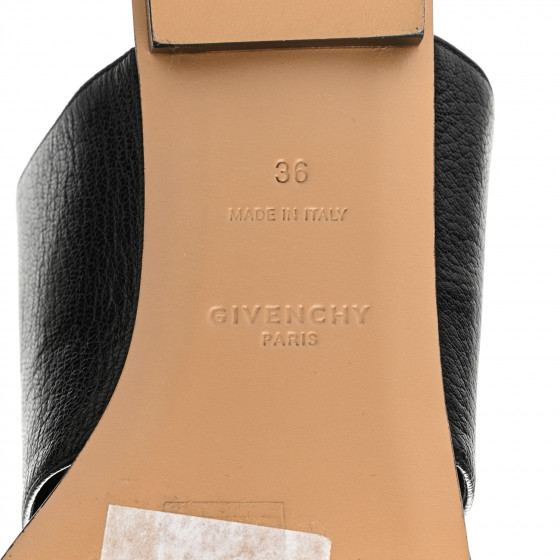 GIVENCHY Goatskin 4G Flat Toe Ring Sandals 36 Black 1099648