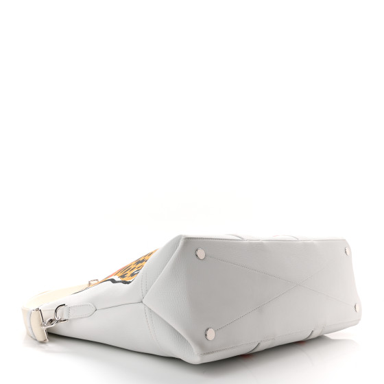 LOUIS VUITTON X NIGO Calfskin Tiger Journey Tote White