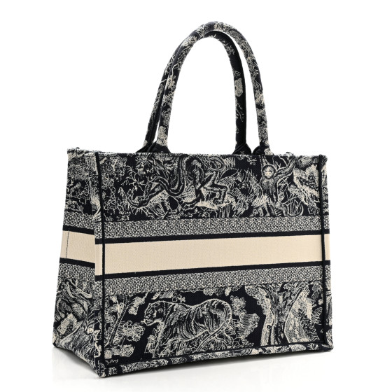 CHRISTIAN DIOR Canvas Embroidered Medium Toile De Jouy
