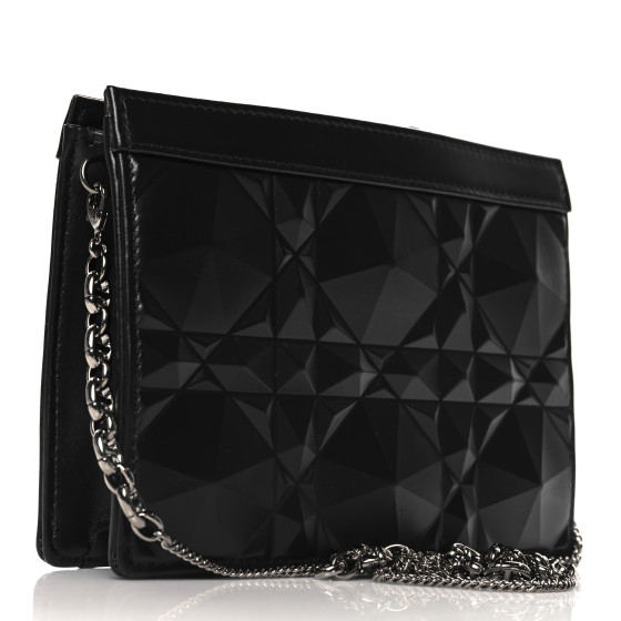 CHRISTIAN DIOR Calfskin Macrocannage Diamond Caro Zipped