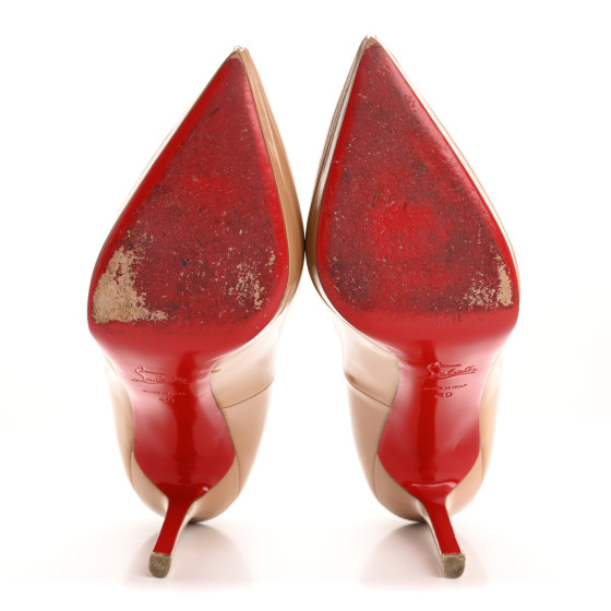 CHRISTIAN LOUBOUTIN Patent Pigalle Plato 120 Pumps 40 Nude