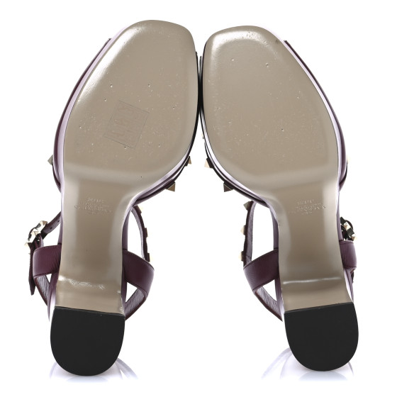 VALENTINO GARAVANI Calfskin Rockstud Platform Sandals 38.5