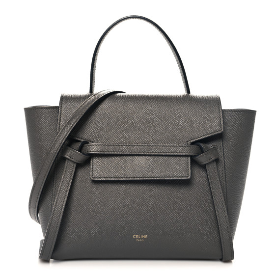 CELINE Grained Calfskin Nano Belt Bag Grey
