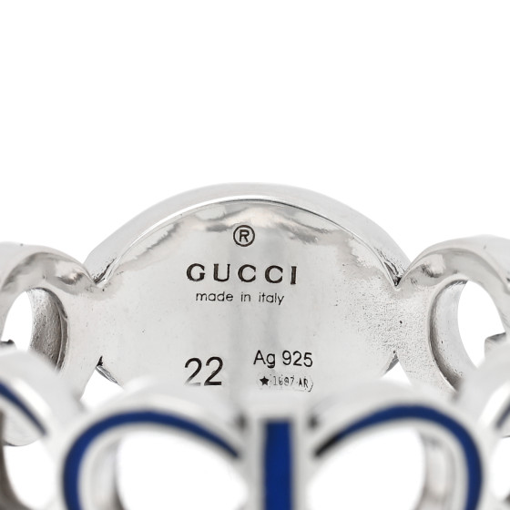 【Gucci】 正規品★ Logo Ring With Enamel Silver ★人気 Gucci】 正規品☆ Logo Ring With Enamel Silver ☆人気