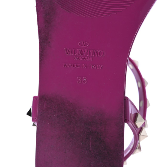 VALENTINO GARAVANI PVC Jelly Rockstud Caged Flat Thong