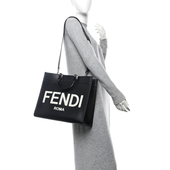 FENDI Vitello King Plexiglass Medium Fendi Sunshine Shopper