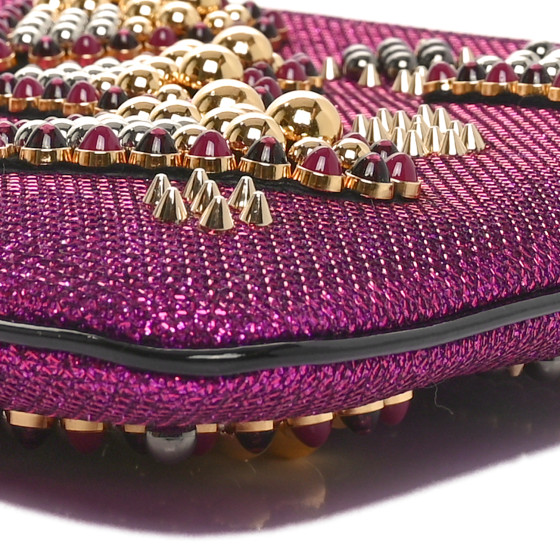 CHRISTIAN LOUBOUTIN Metallic Raffia Studded Loubiposh Chain