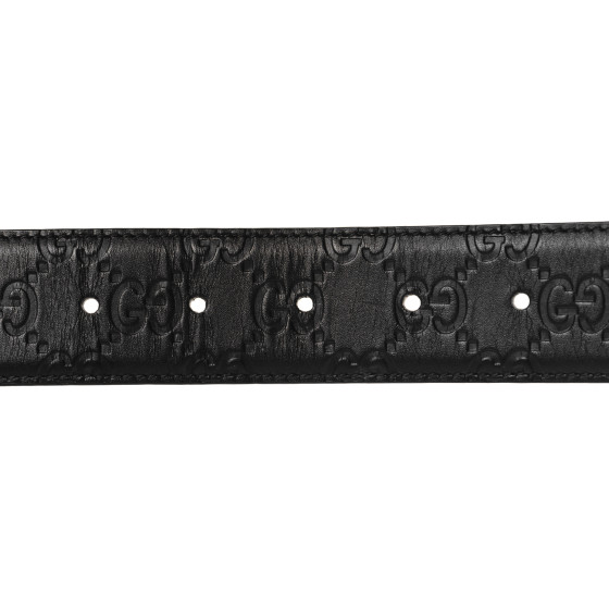 GUCCI ブラックレザー ベルト 75-30 GUCCI Guccissima Interlocking G 37mm Belt 75 30 Black