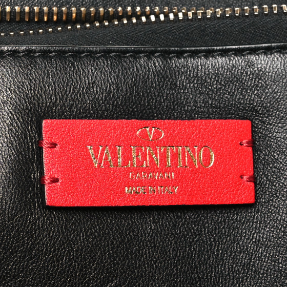 ヴィンテージ✨ハンドバッグValentino Garavani VALENTINO GARAVANI Pebbled Calfskin Large VRing Chain