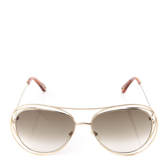 【関税込み】Chloe ゴールド Carlina サングラス Chloé Women's Carlina Oversized Round Sunglasses - Gold