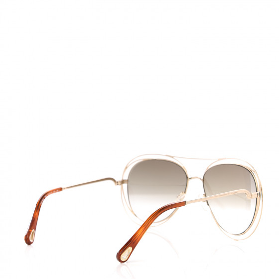 CHLOE Carlina Round Sunglasses CE134S Gold 576995 | FASHIONPHILE