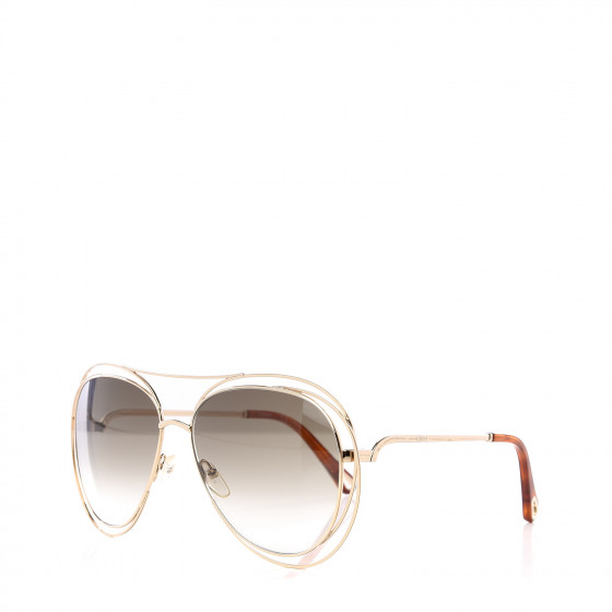 【関税込み】Chloe ゴールド Carlina サングラス Chloé Chloe Carlina 58mm Round Sunglasses Gold Transparent