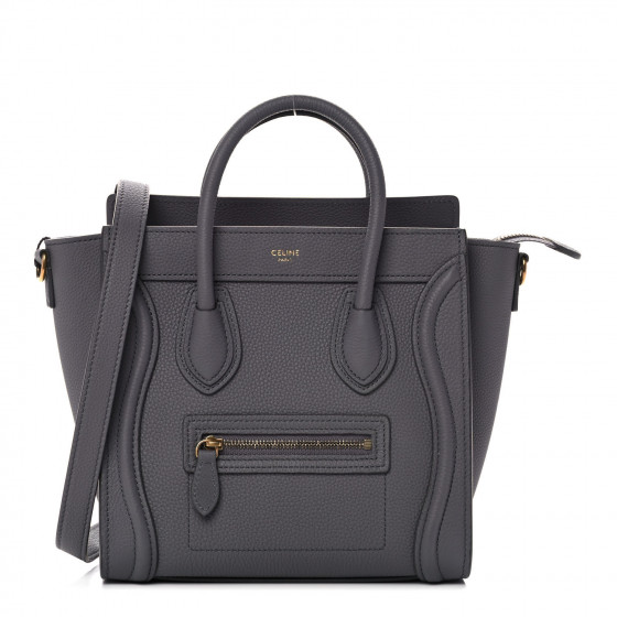 CELINE Baby Drummed Calfskin Nano Luggage Kohl 915967 FASHIONPHILE