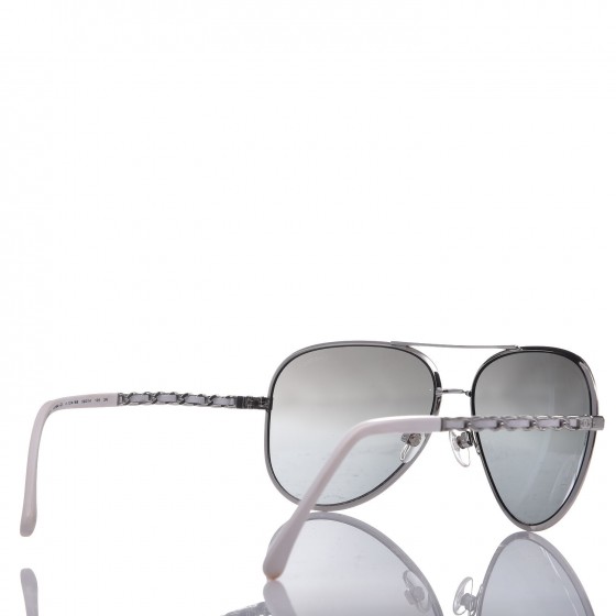 CHANEL アビエーターサングラス シルバー/ホワイト Chanel Aviator Sunglasses - Luxe Du Jour