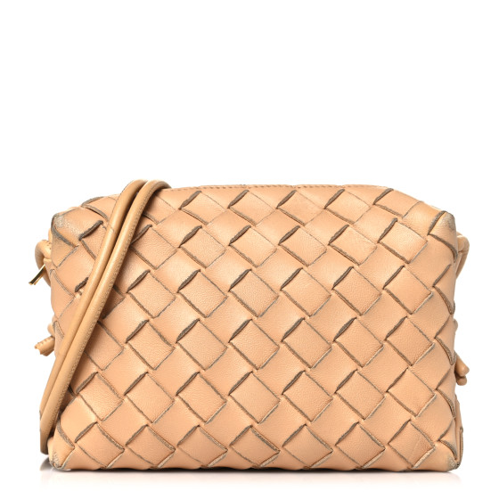BOTTEGA VENETA Nappa Intrecciato Mini Loop Camera Bag Almond