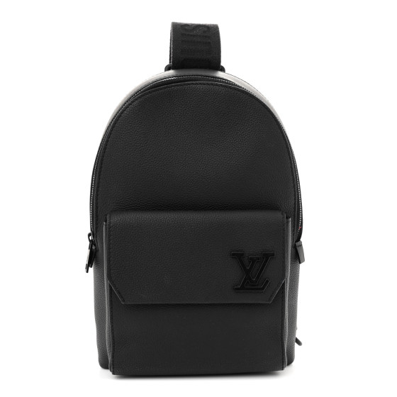 Louis Vuitton パイロット・スリングバッグ_Aerogram LOUIS VUITTON Grained Cowhide Aerogram Pilot Slingbag Black