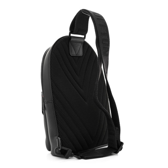 LOUIS VUITTON Grained Cowhide Aerogram Pilot Slingbag Black