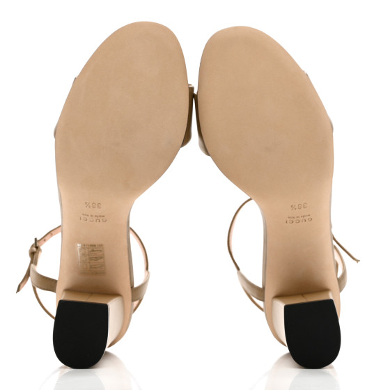 メル10551 GUCCI Calfskin Miro Soft Horsebit Mid Heel Sandals 38.5